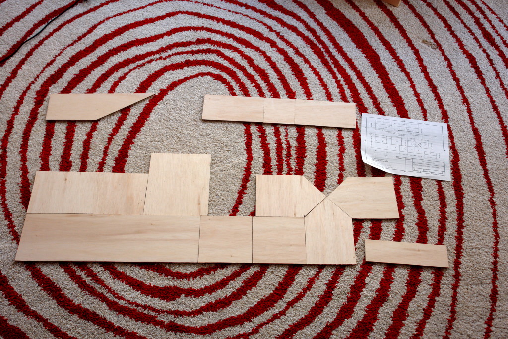 The parts after cutting with a jigsaw.
